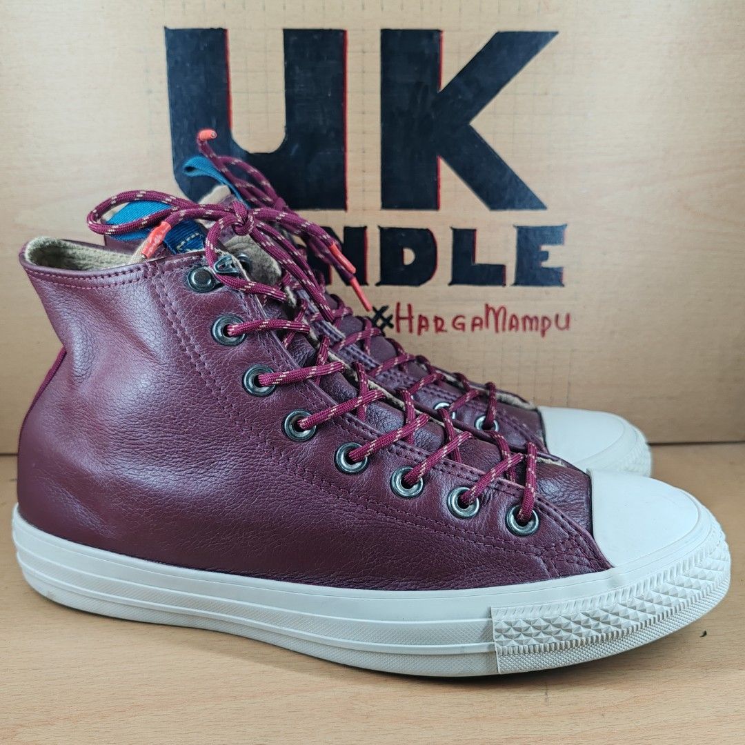 Burgundy leather converse 2025