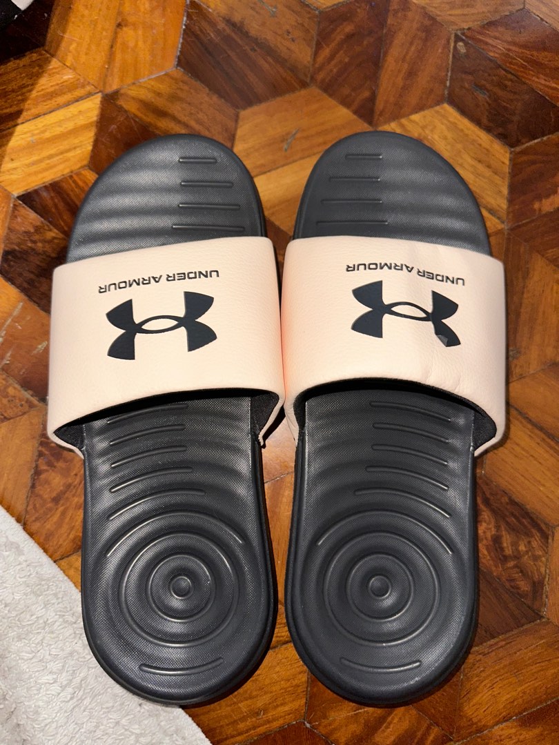 blue under armour slides