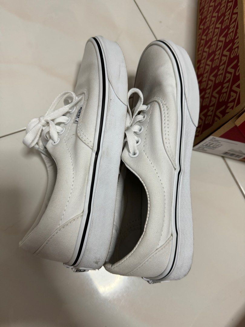 White with hotsell black stripe vans