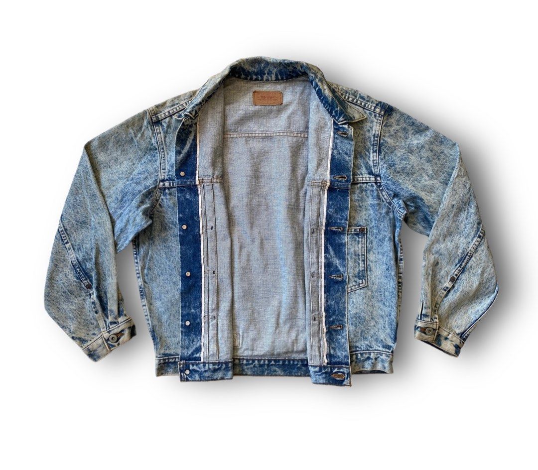 Acid wash jean jacket 80s on sale