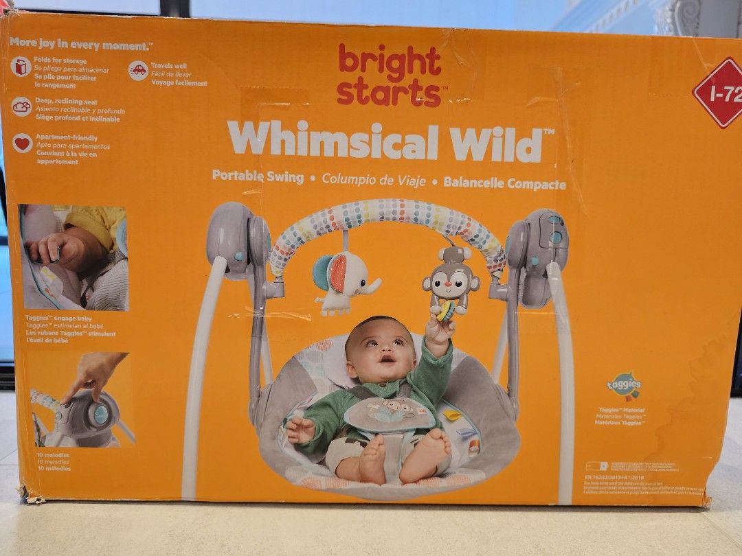 Bright starts whimsical wild portable compact automatic swing with melodies sales