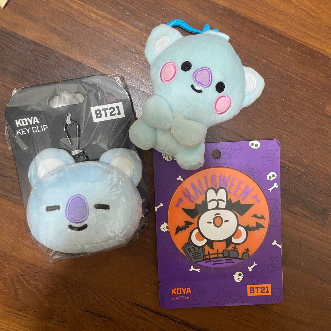 wts BT21 koya koala keychain plush soft toy halloween coaster spooky key clip merch
