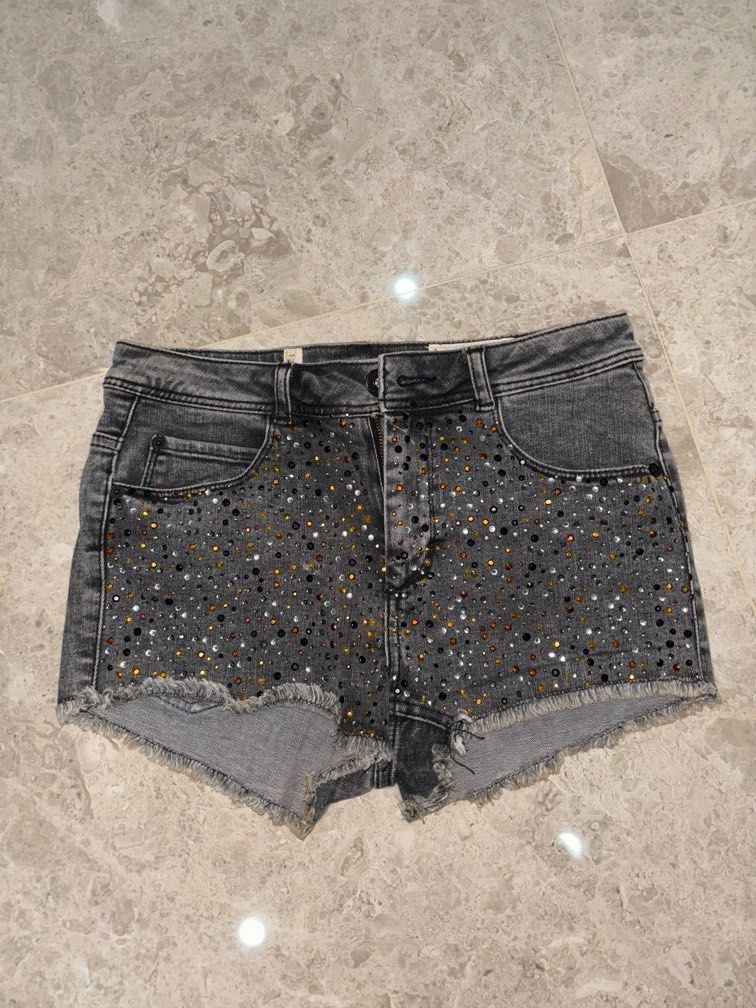 Glitter jean shorts sale