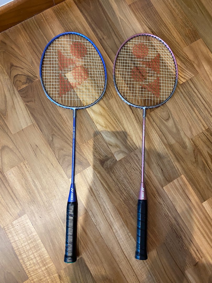 Yonex Racket Hot Pink Yonex Badminton Racket CS-001 Blue and Pink, Sports Equipment, Sports ...