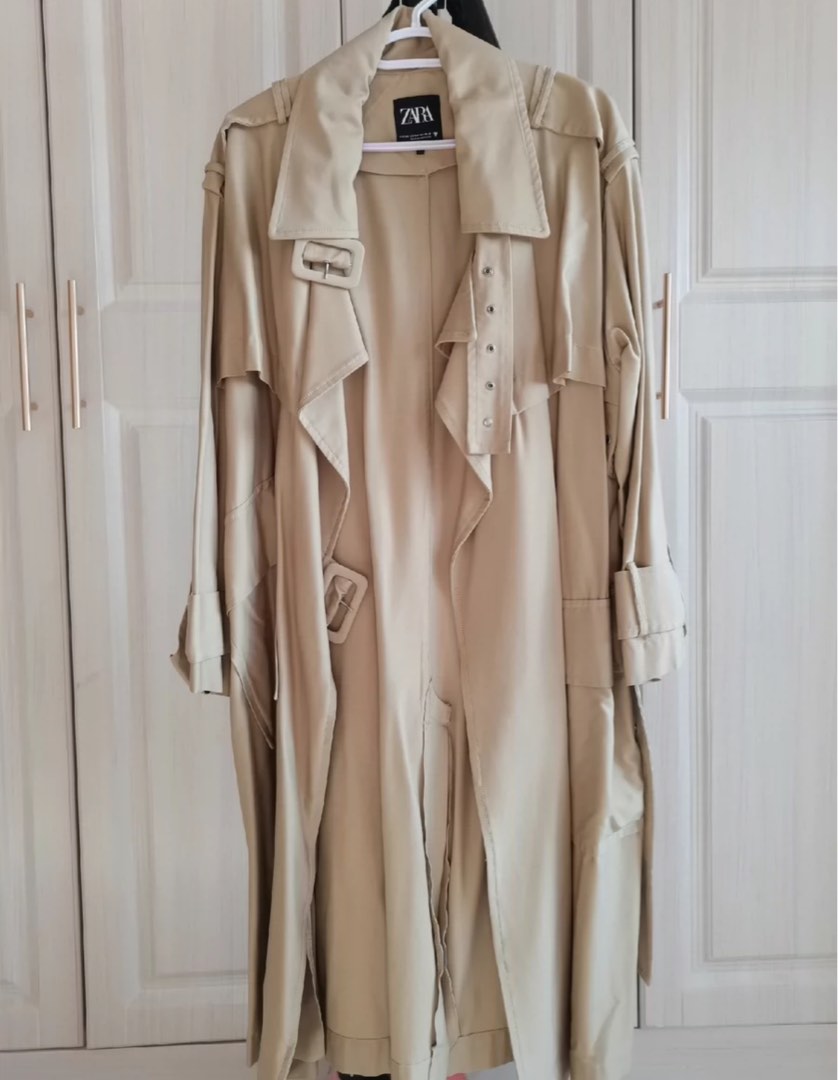 Silk trench coat zara discount