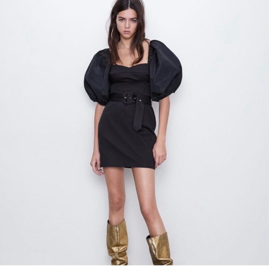 ZARA Puff Sleeve Dress, Women's Fashion, Dresses & Sets, Dresses on