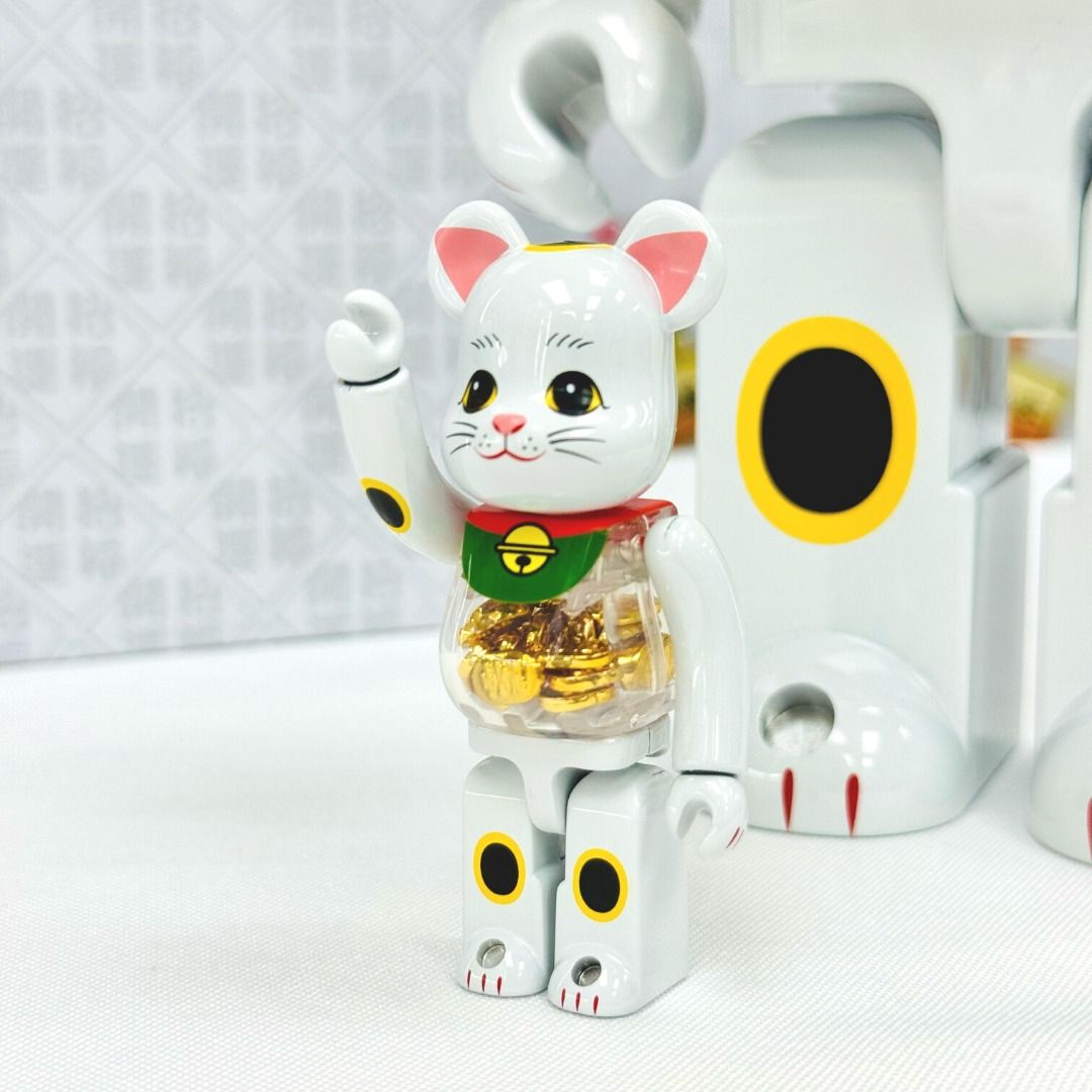 売り販促品 be@rbrick 招き猫 小判 白メッキ 100％ 400％ベアブリック