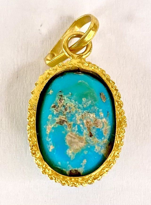 Gold outlet turquoise pendant