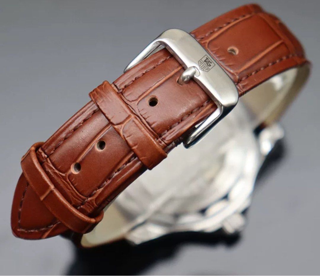 Genuine tag discount heuer leather strap