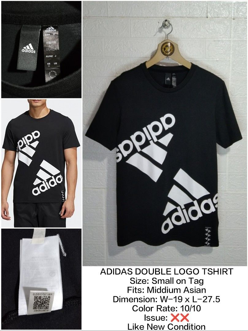 Adidas double outlet logo tee