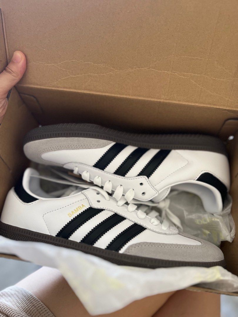 adidas gazelle silver green womens Women's Samba White/Black/Red