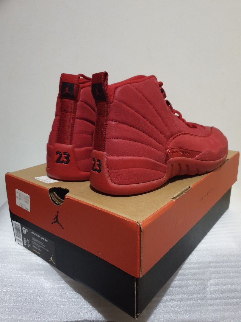 Air Jordan 12 Retro All Red Original Fesyen Pria Sepatu