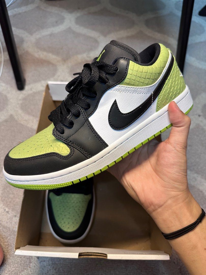 AIR JORDAN 1 LOW GREEN SNAKESKIN Men s Fashion Footwear