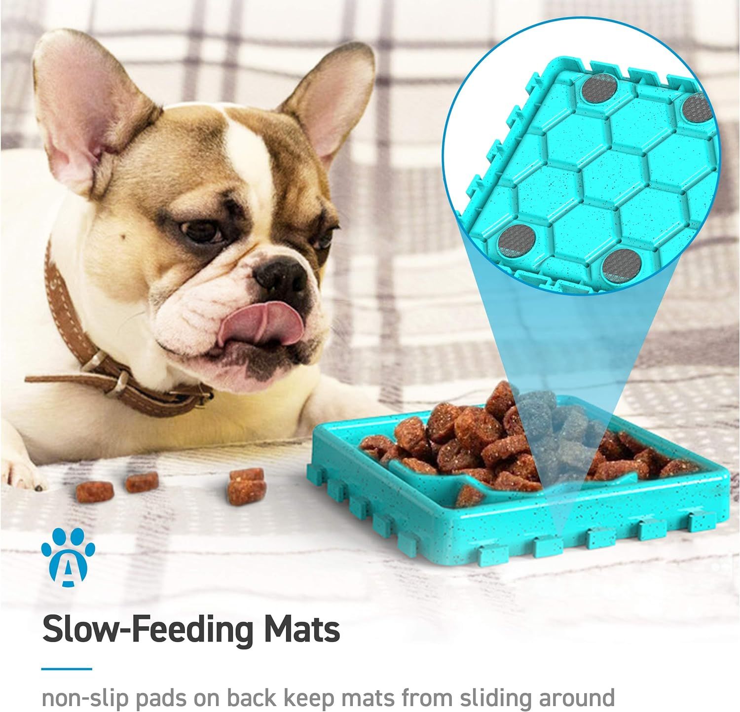 ANYPET Slow Feeding Mat Tray Slow Feeder Dog Bowls Food Mat