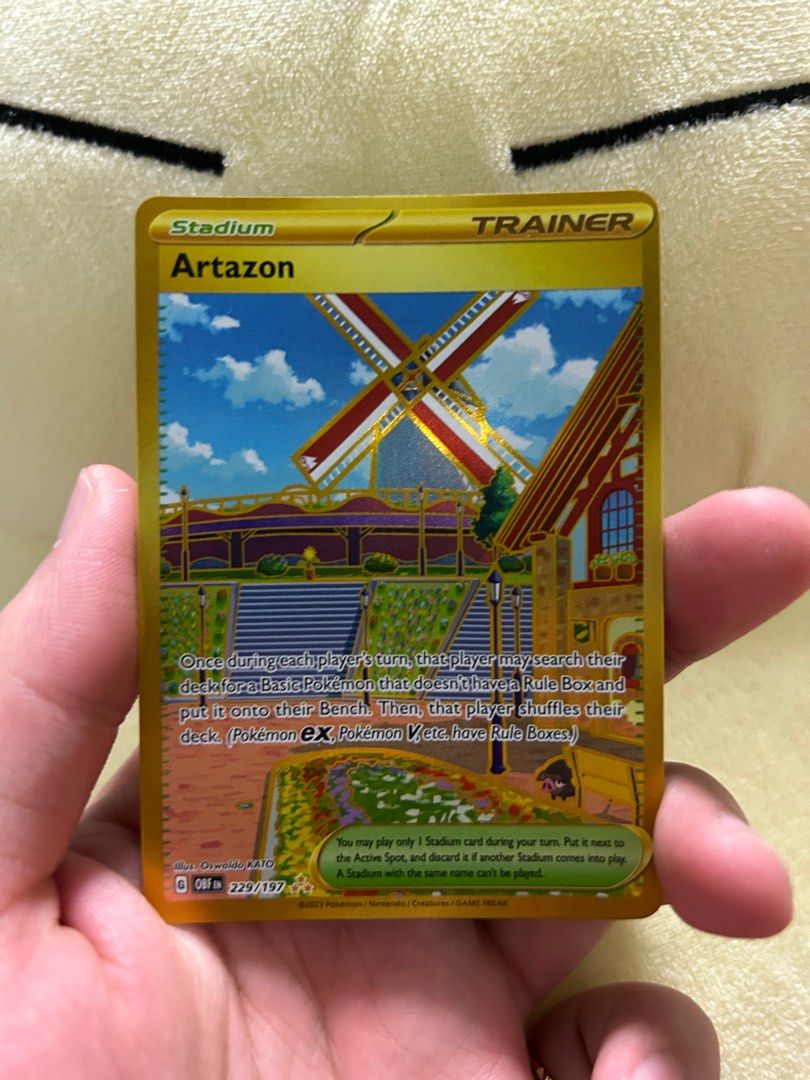 golden artazon pokemon card POKÉMON GAME sv3 140/108 UR A Stadium with the same name cant be played.Hyper RareIllustrated by Oswaldo KATOFrom the Pokemon Card Game set Obsidian Flames B]Artazon UR[SV3 140/108](Expansion Pack 