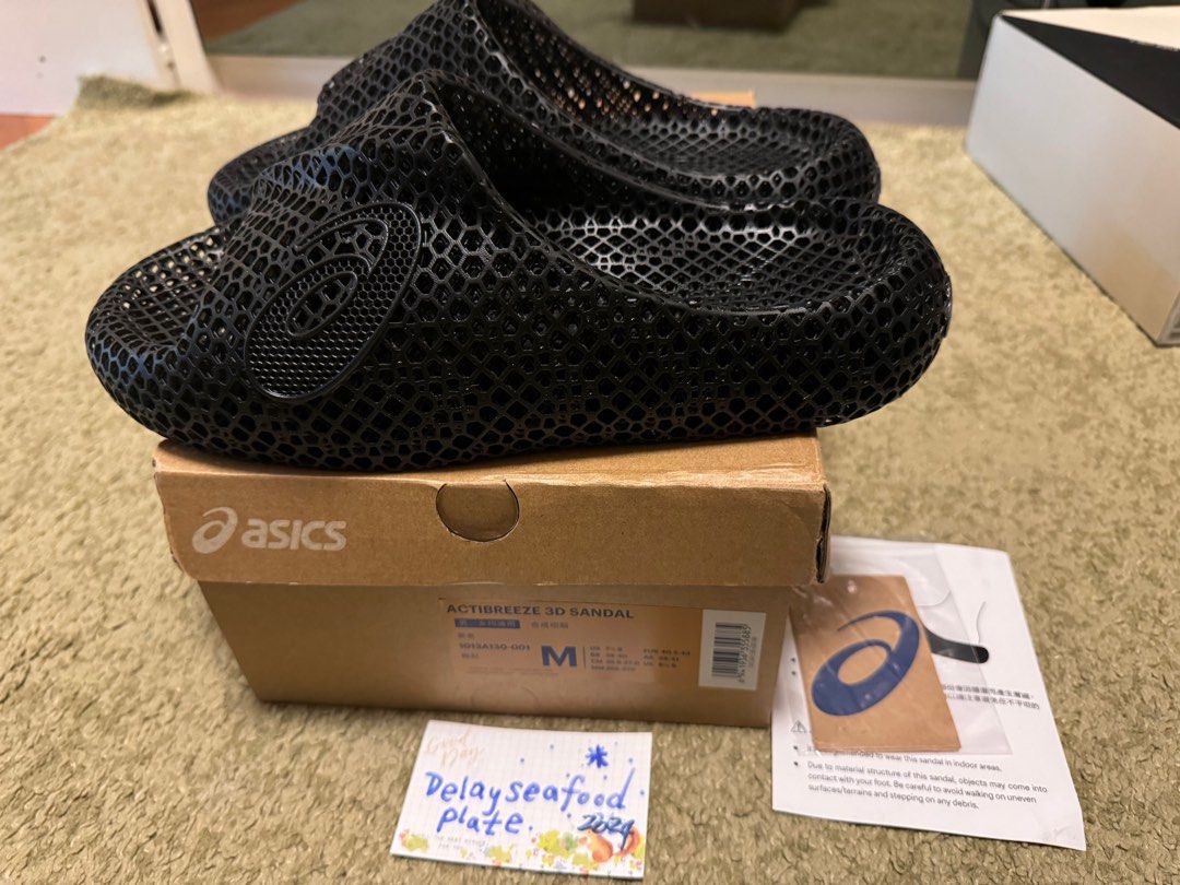 ASICS Actibreeze 3D sandal Black size M, 男裝, 鞋, 拖鞋- Carousell