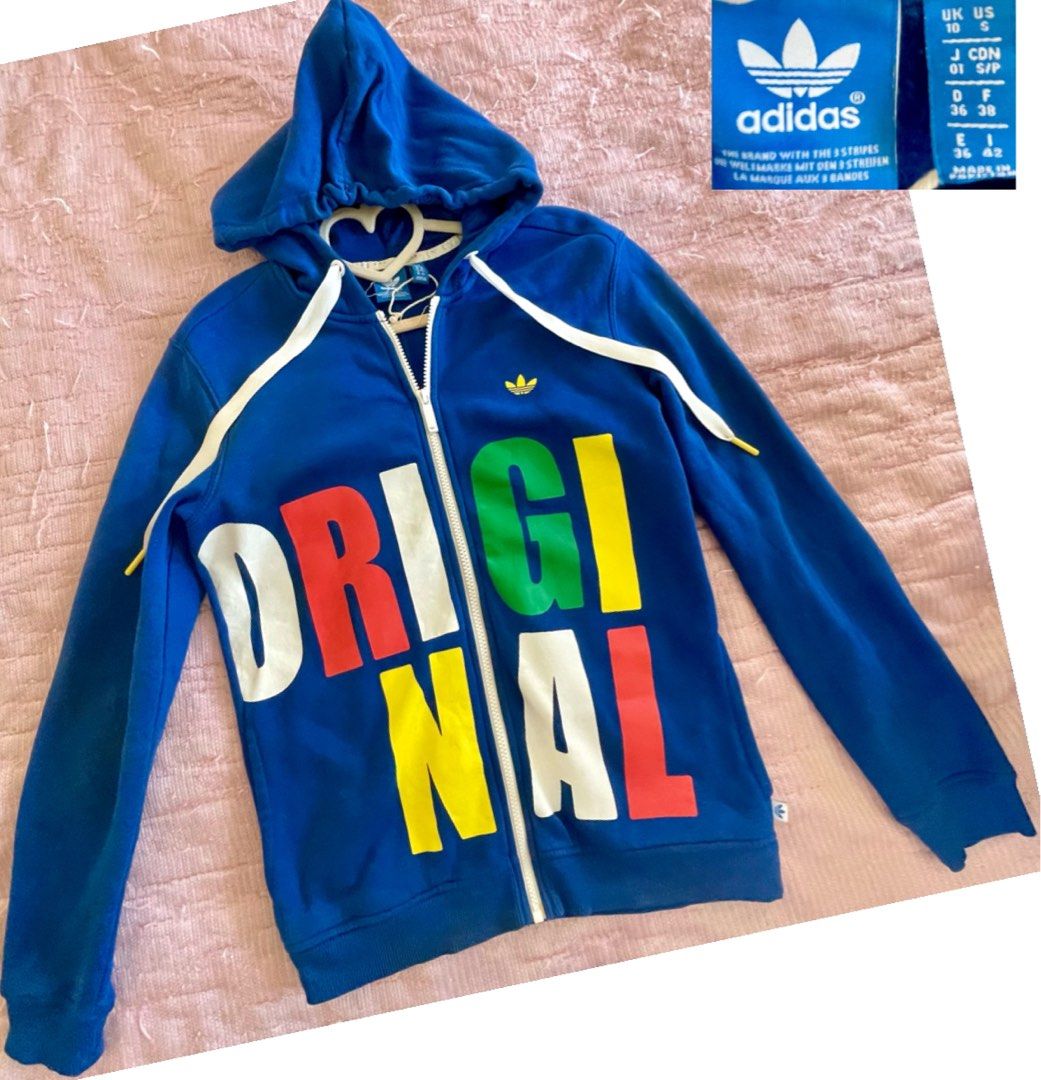 Authentic Adidas 3Stripes long sleeved zipper hoodie stretch