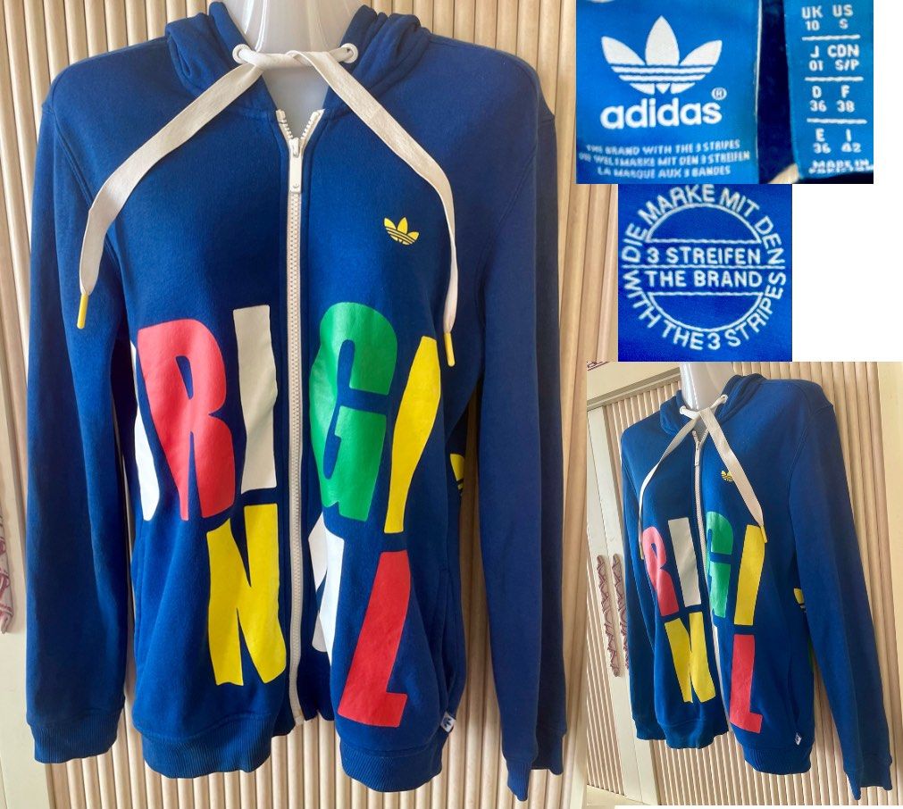 Authentic Adidas 3Stripes long sleeved zipper hoodie stretch