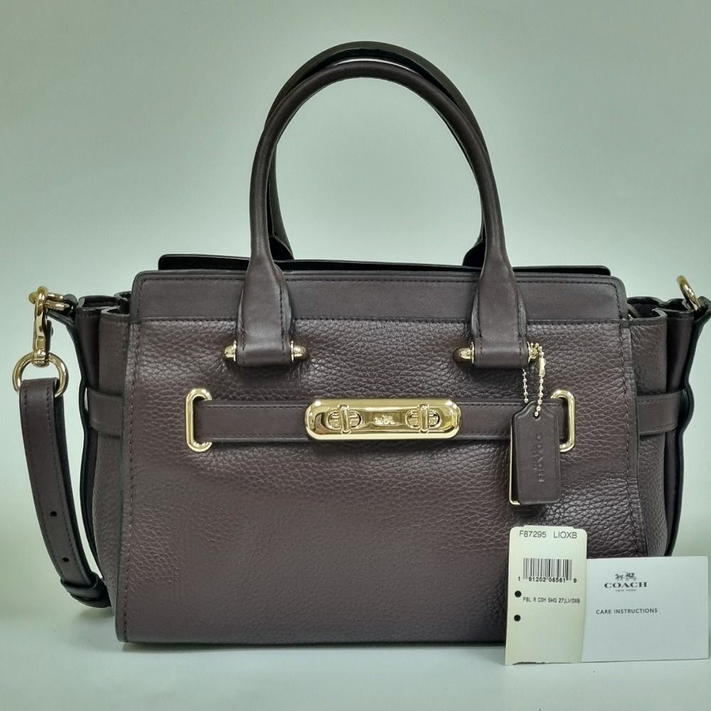 Authentic Coach Swagger 27 Oxblood F87295 New With Defect Women s Fashion Bags Wallets Cross body Bags on Carousell