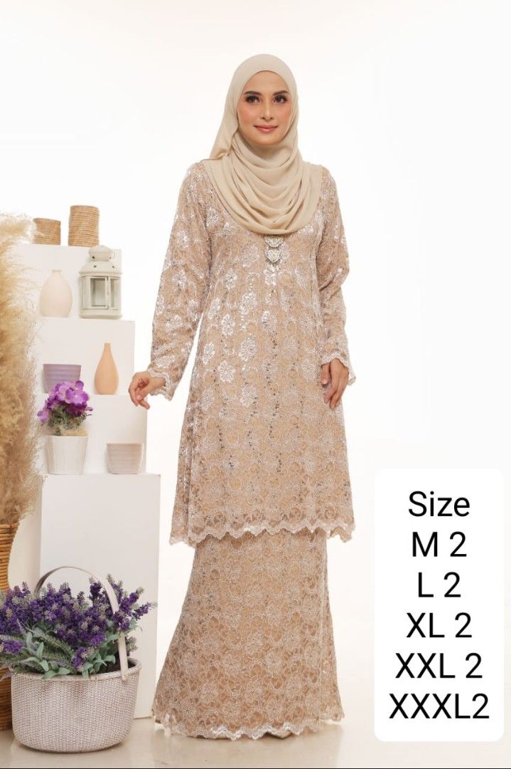 Baju kurung moden lace prada new arrivals