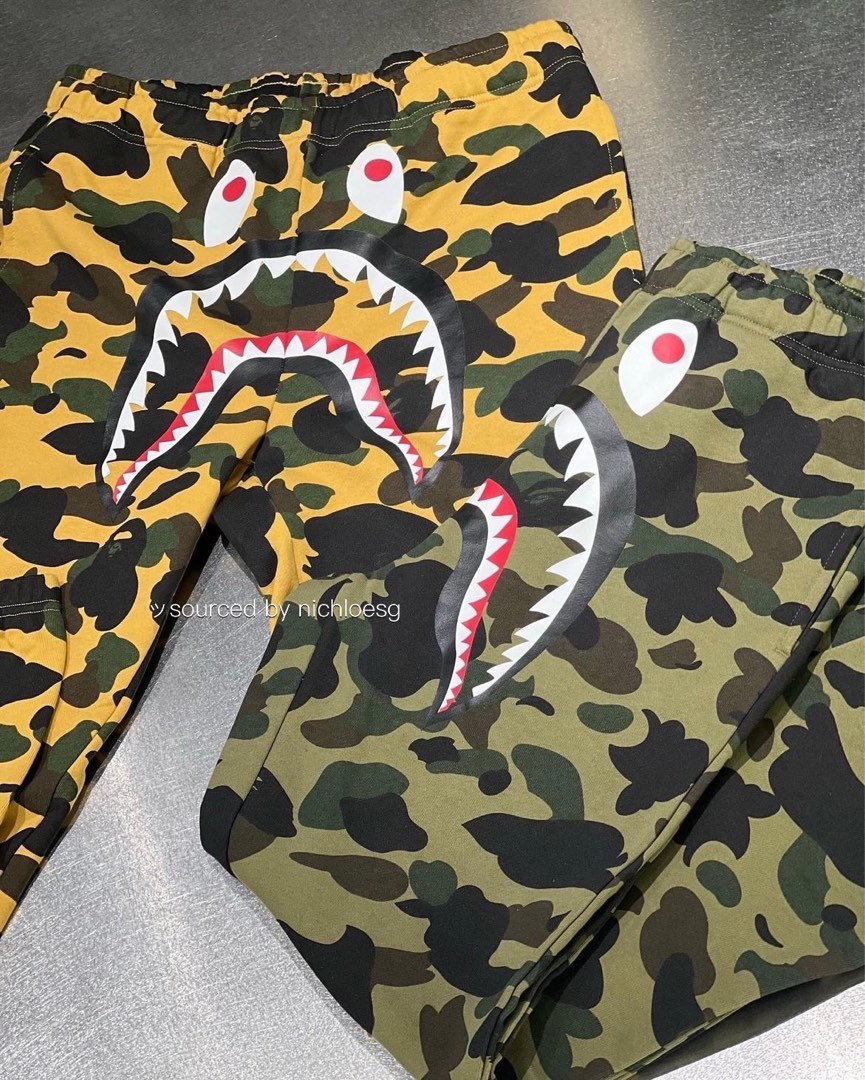 BAPE 1ST CAMO SHARK SWEAT PANTS Men s Fashion Bottoms Joggers