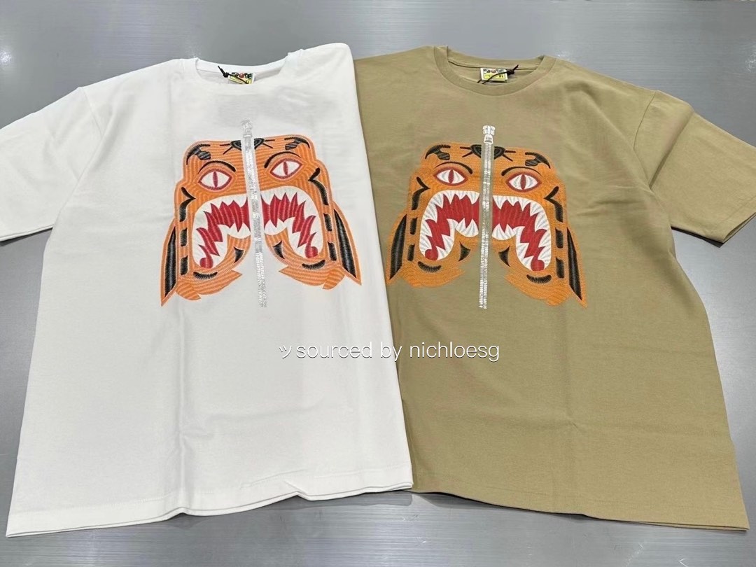 BAPE EMBROIDERY STYLE TIGER TEE Men s Fashion Tops Sets