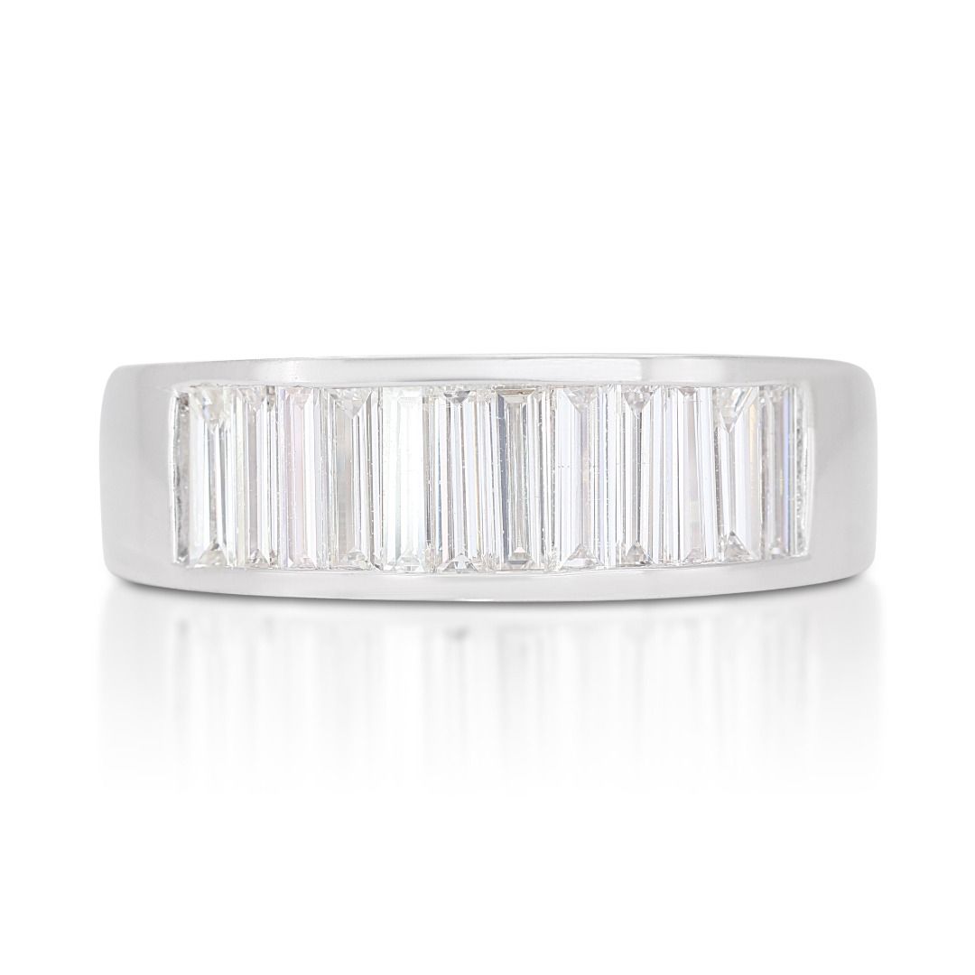 White gold shop diamond baguette ring