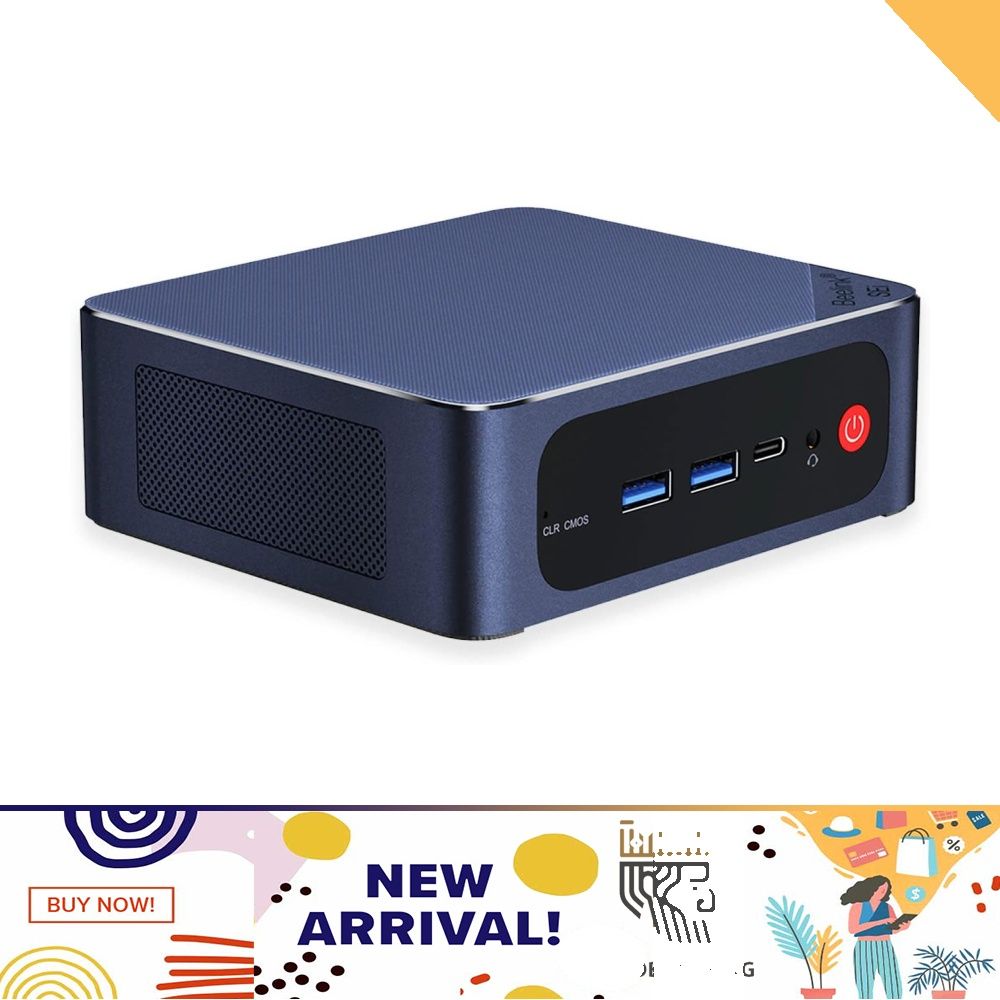 Beelink SEi12 Mini PC, Intel 12th i5-12450H(8C/12T, up to 4.4GHz), 16G DDR4  500G PCIE4.0 NVME SSD, Mini Desktop Computers Dual 4K Display/WiFi