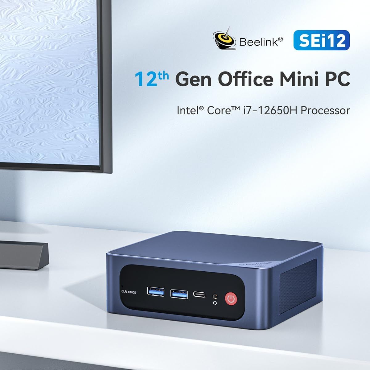 Beelink SEi12 Mini PC, Intel Core i7-12650H (10C/16T,up to 4.7GHz
