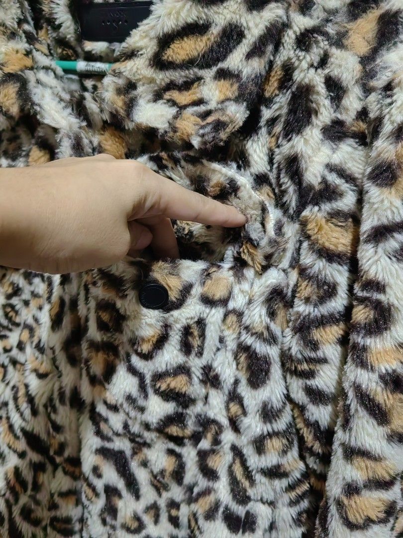 Blank nyc faux fur leopard print coat store