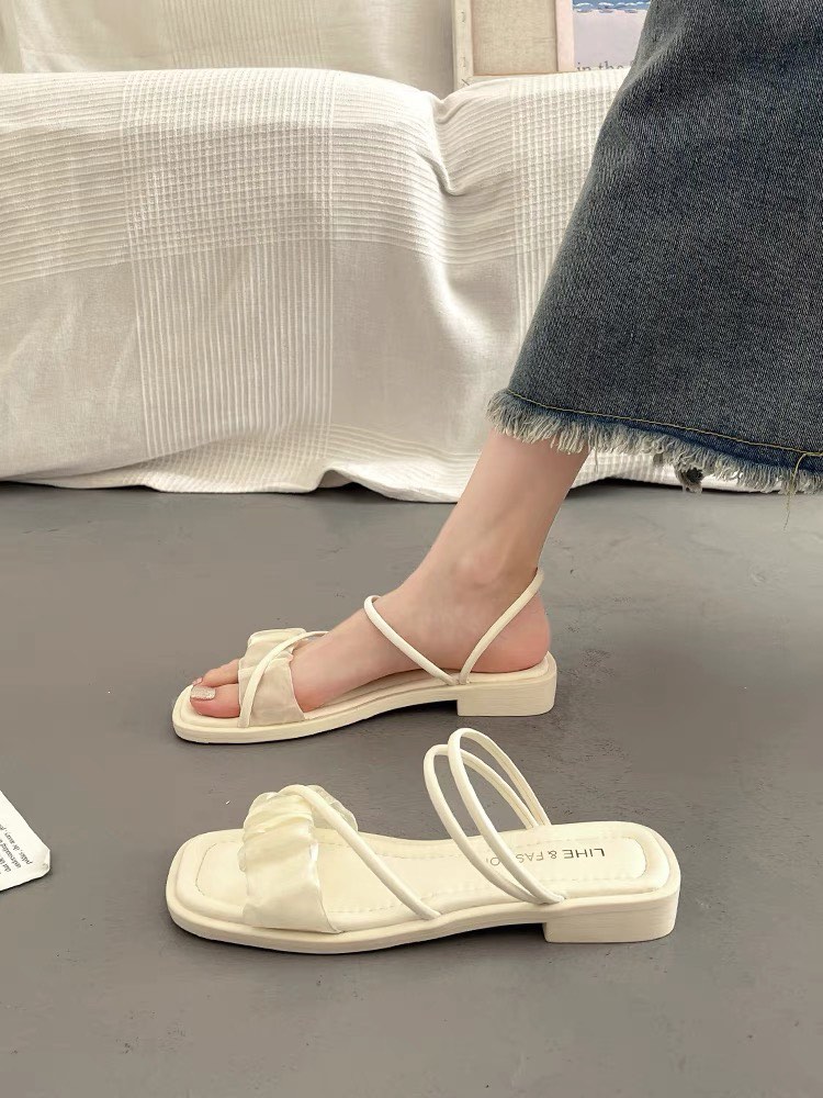 White sandals clearance flat