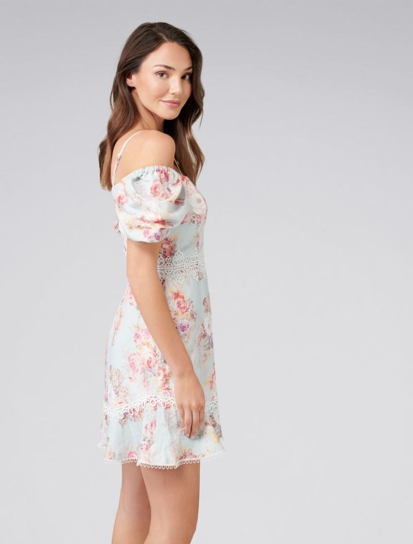 Hallie puff shop sleeve skater dress
