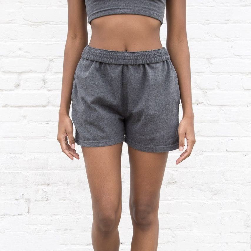 brandy melville rosa sweatshorts in charcoal grey Women s Fashion Bottoms Shorts on Carousell