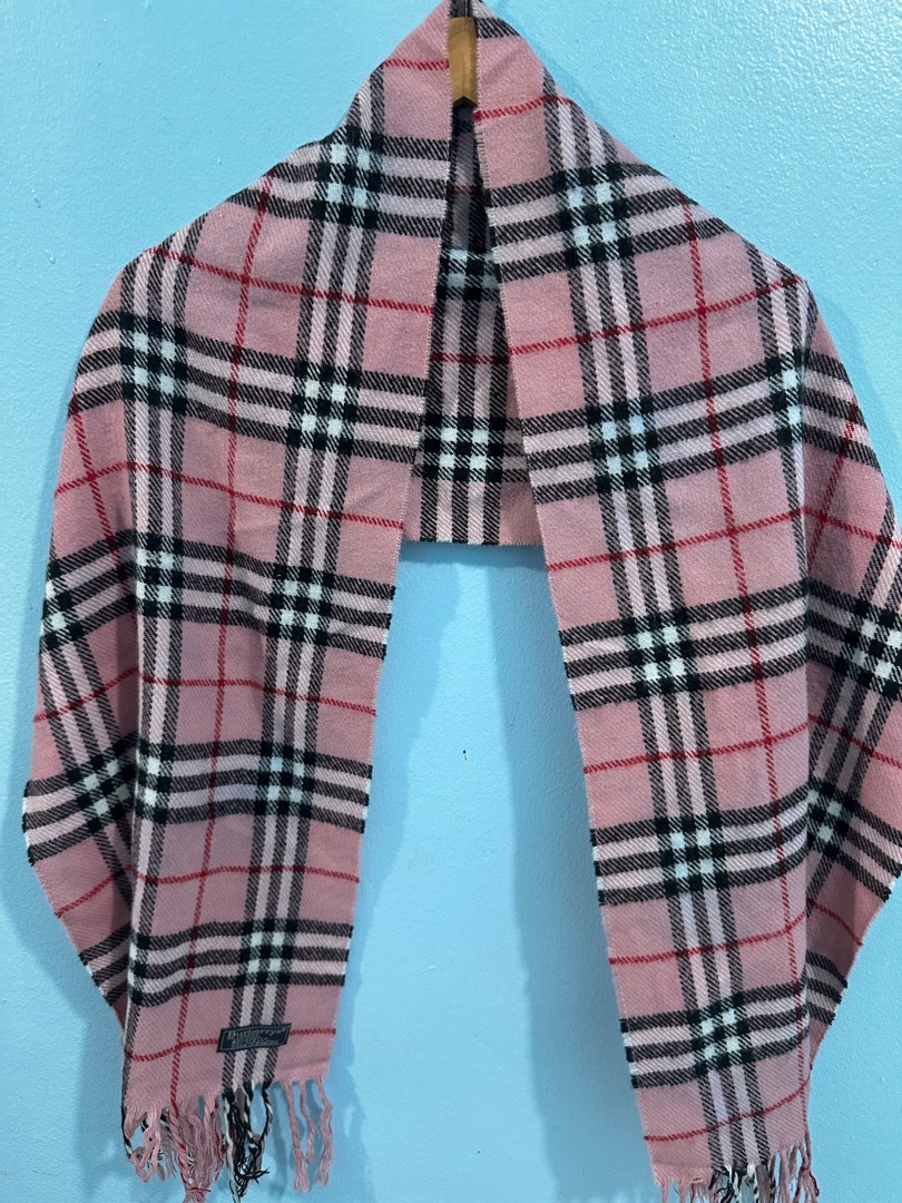 Pink plaid burberry scarf online