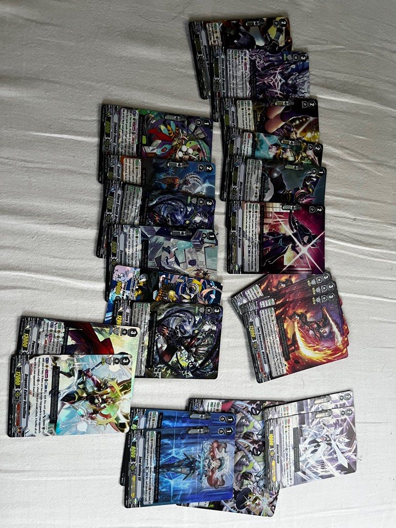 Cardfight Vanguard V Prem RR Bundle (Category: Raw Singles) located in Cebu City. Submitted by dtrandom (Listing ID 1278189659, Image 1). Description: FREEBIES INCLUDED (NOT IN THE PIC) Sold as a bundle. But if you will take multiple cards then an offer can be made. Cards include: Twin Sword Musashi x4 Blaster Blade x 2 Soul Guiding Elf x 2 Miracle Pop Eva x 2 Shura Stealth Dragon TendoCongo x 2 Blaster Rapier Alfred Early Wertiger Jaeger Assault