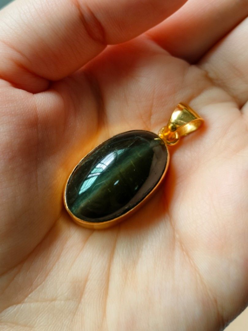 Cat Eye Stone Pendant 916 gold Women s Fashion Jewelry
