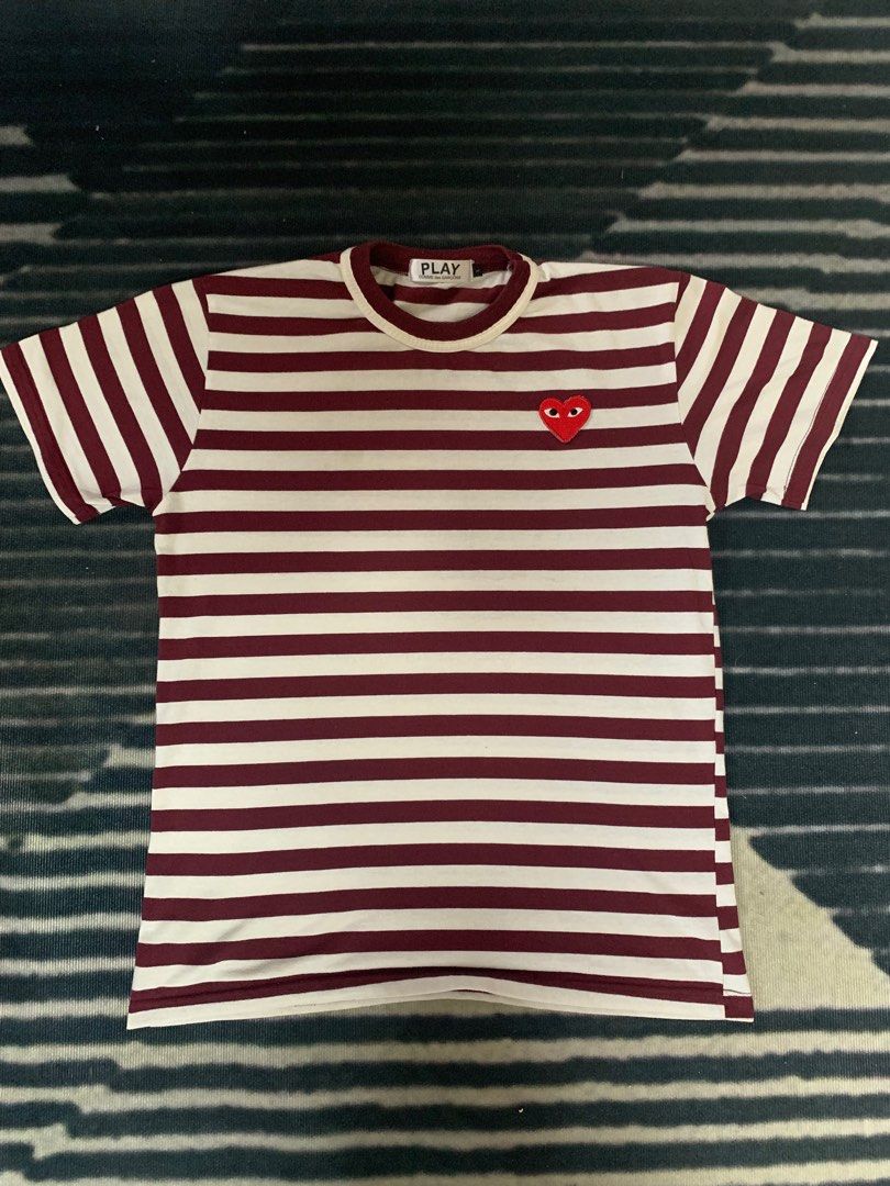 Cdg striped shirt top short sleeve