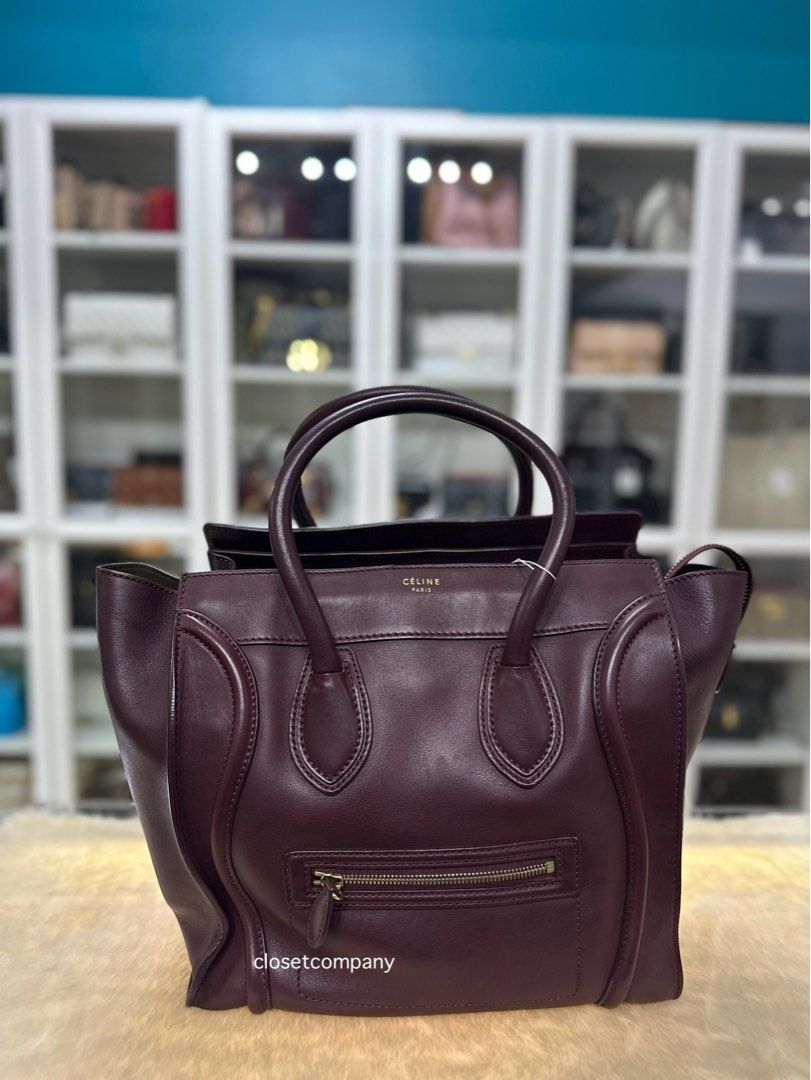 Celine luggage burgundy outlet