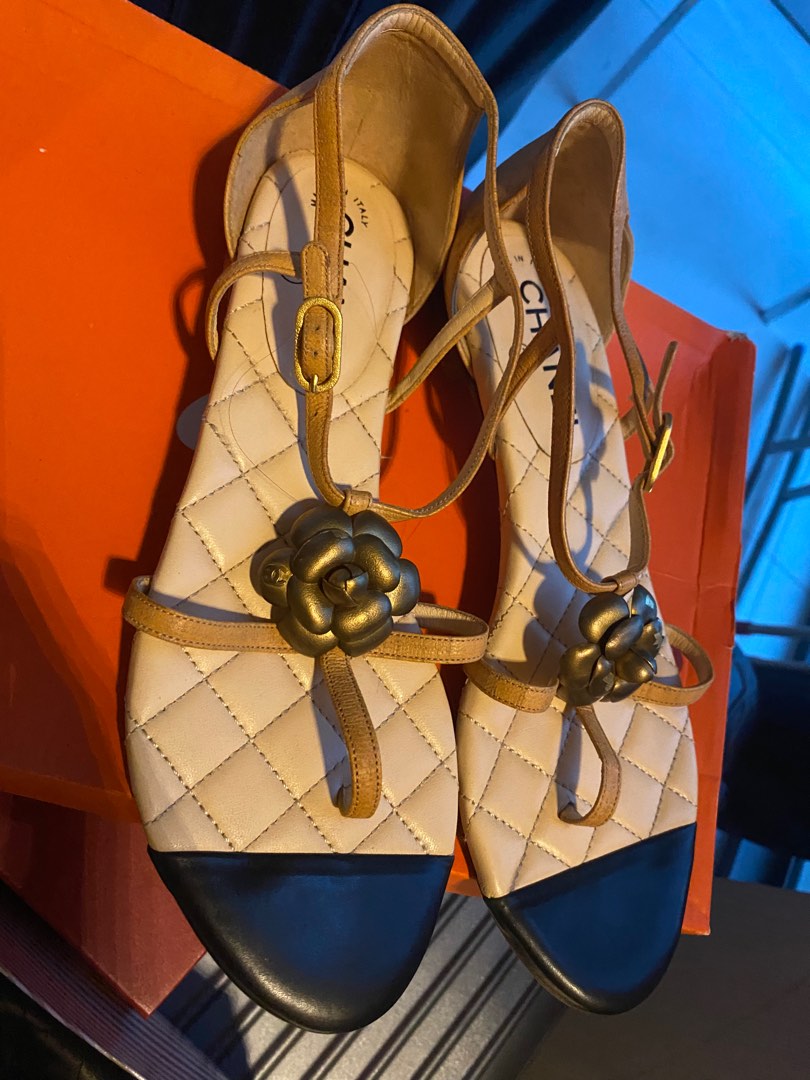 Chanel beige hotsell sandals