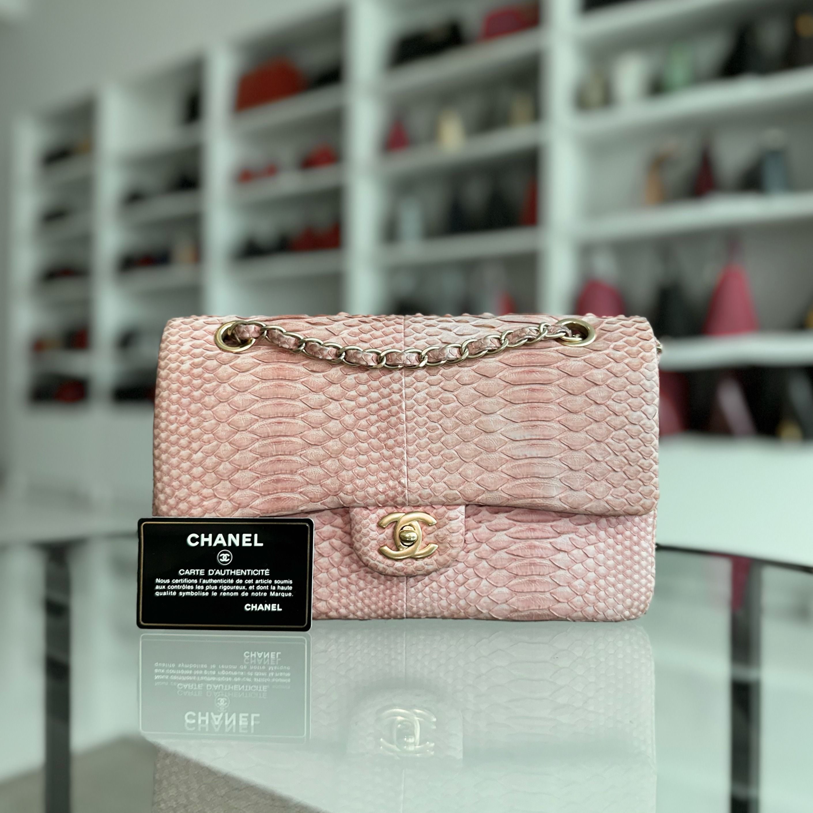 Chanel pink python bag online