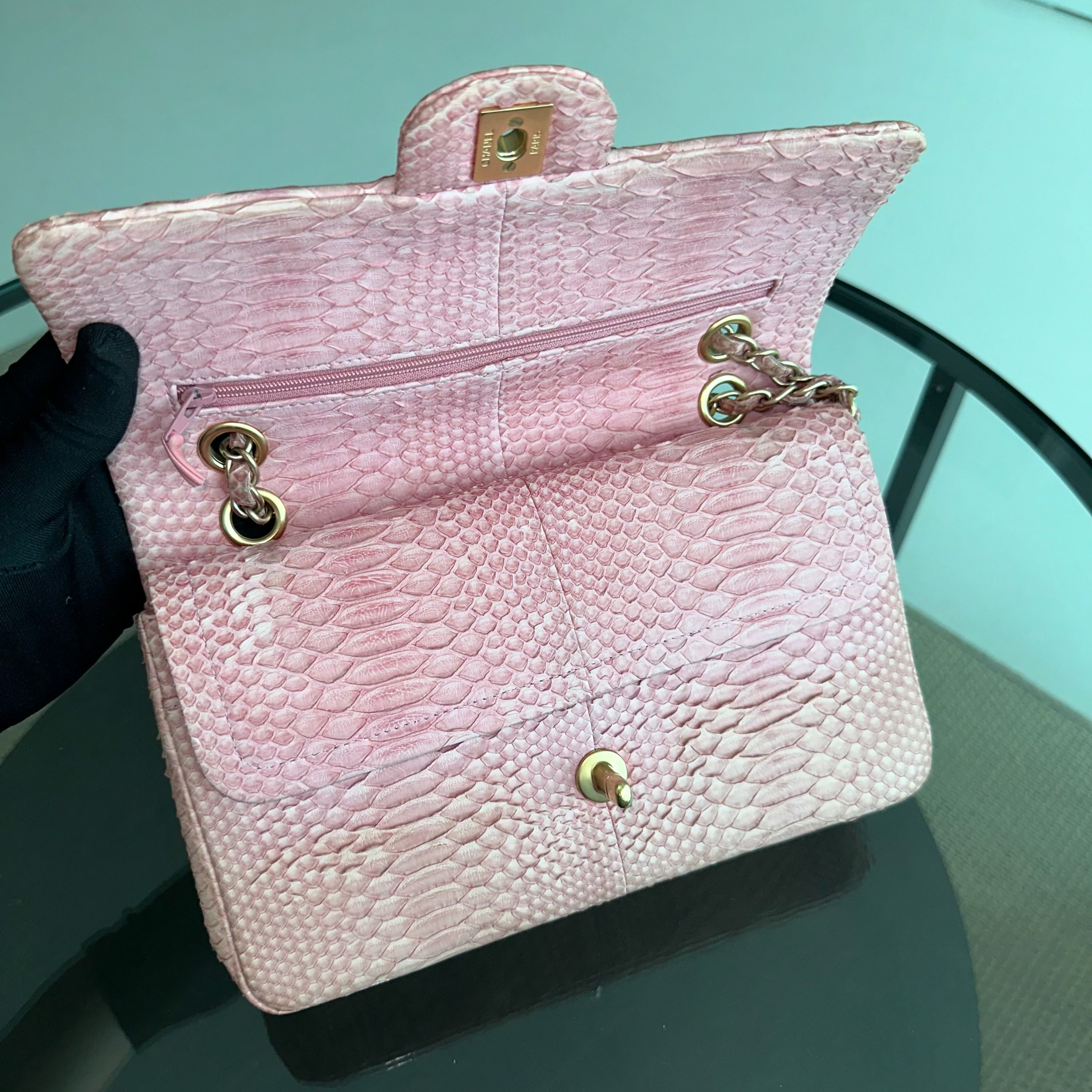 Chanel python discount classic flap bag