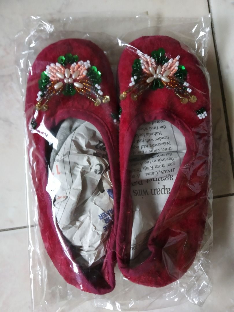 Chinese sale beaded slippers