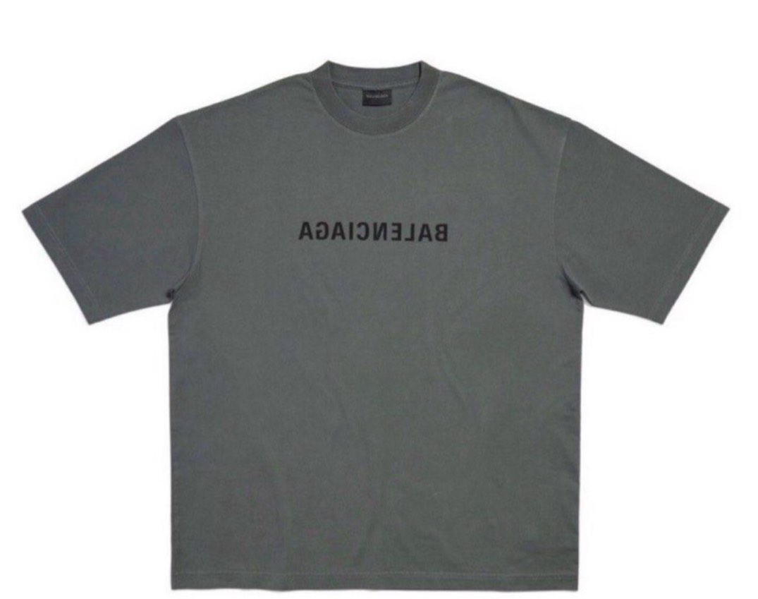 CNY SALE AUTHENTIC BALENCIAGA WORDING MIRROR LOGO TEE Luxury