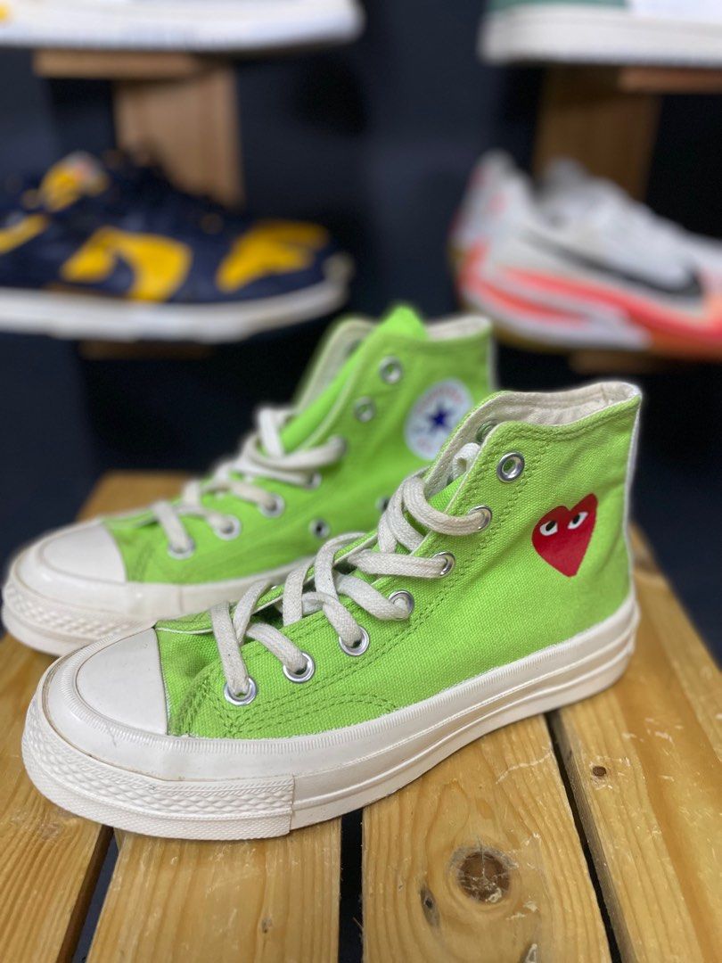 3uk Converse Comme des Garons PLAY x Chuck 70 High Bright Green