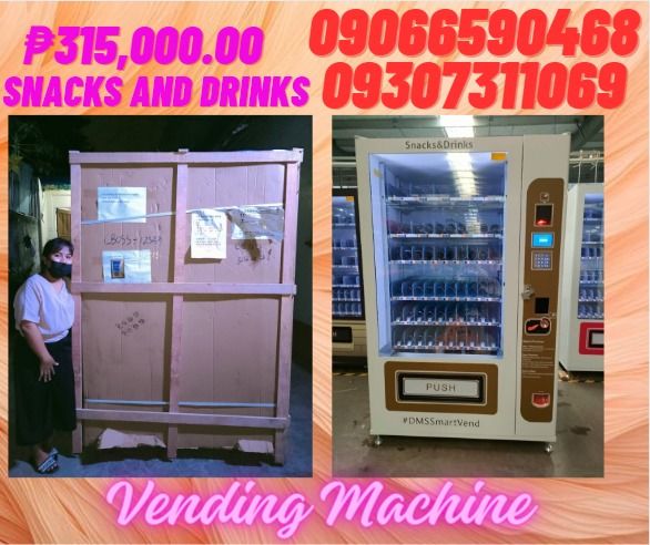 Cooling snacks and drinks Vending Machine (Category: Refrigerators and Freezers) located in Aroroy. Submitted by 09307311069 (Listing ID 1278202606, Image 1). Description: Cooling snacks and drinks Vending Machine ₱315,000.00 1)Color:White 2)Dimension:1920x1220x855mm Weight:350KGS 3. With refrigerating unit 4. Capacity:300-500 piece,6 spiral layers .10-wide 5. GPRS wireless management 6. Free to use Cloudy system for real-time monitoring of sales