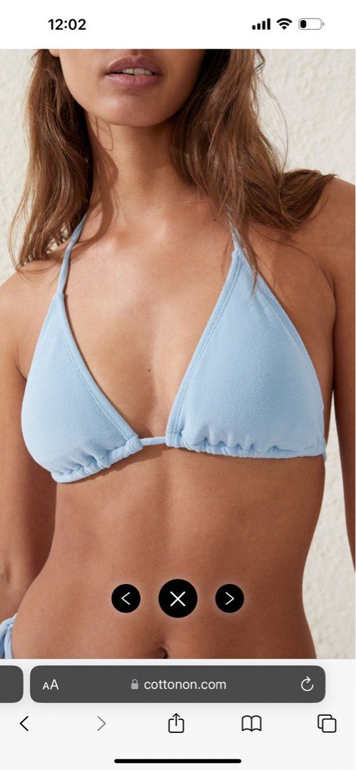 Cotton On Slider Triangle Bikini Top in Blue