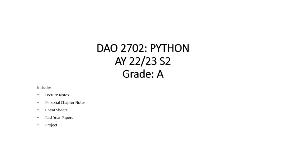 (A) NUS DAO 2702 Programming for Business Analytics (Python) Notes ...