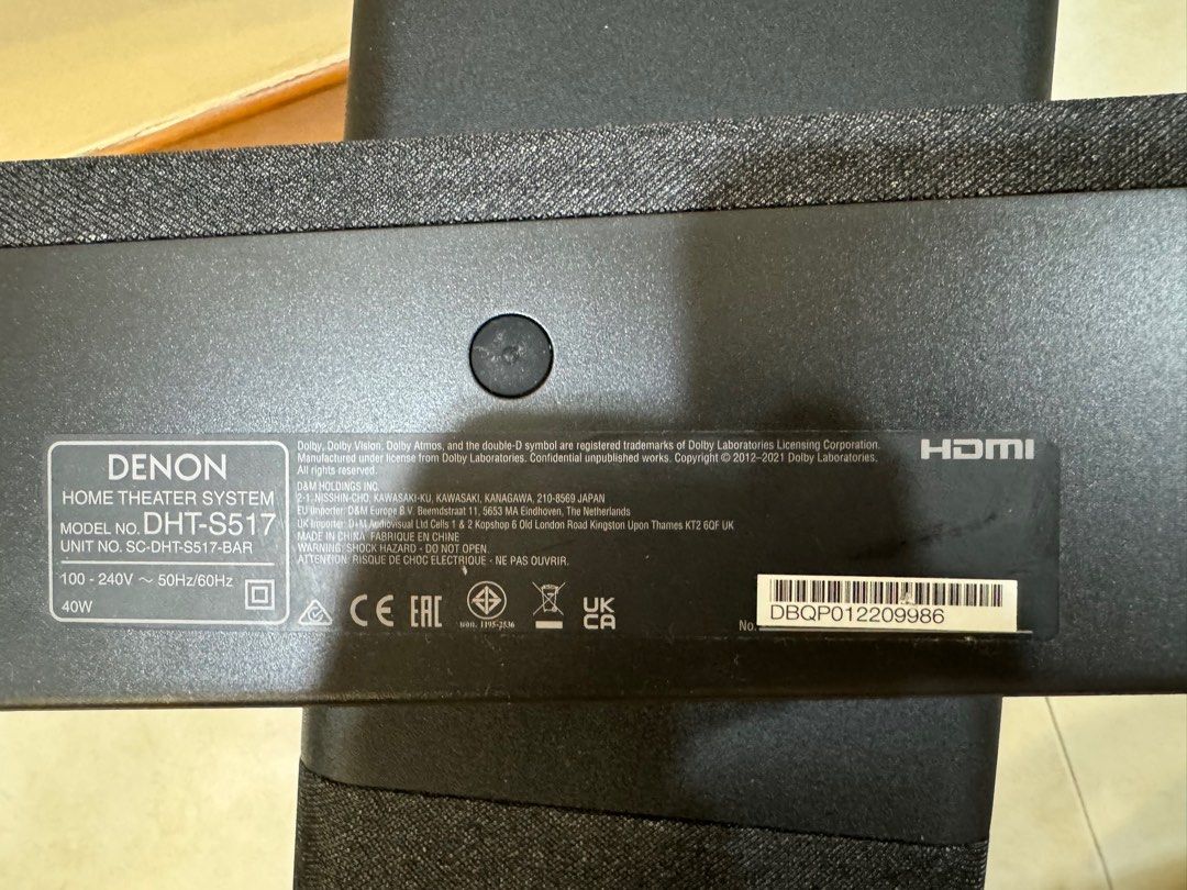 Denon 3.1.2 Channels Soundbar with Wireless Subwoofer (2023)Dolby Atmos