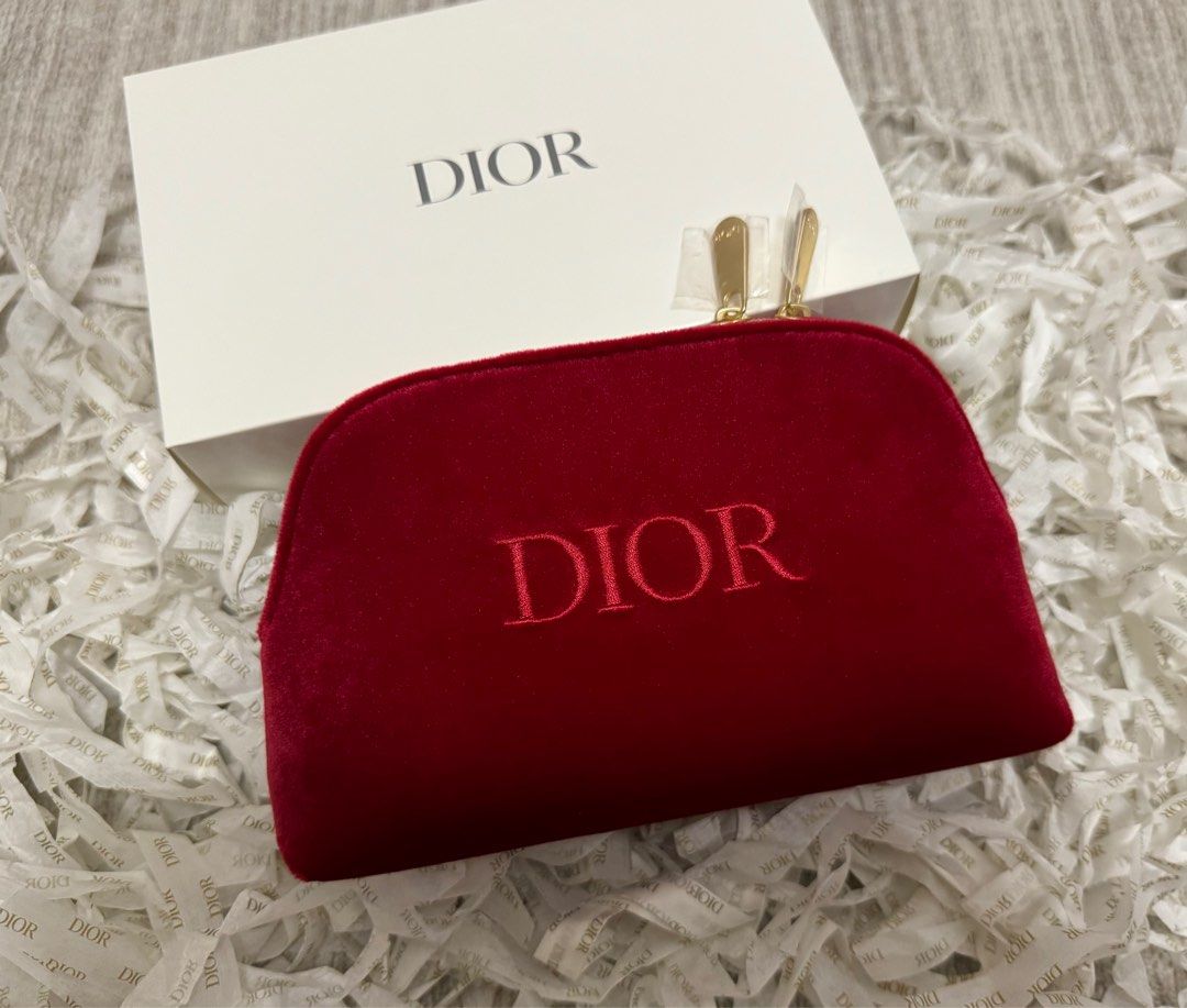 Dior Red Velvet Pouch
