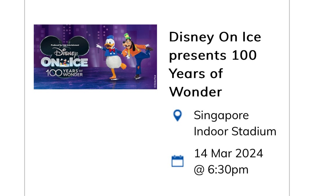 Disney on Ice 2024, Tickets & Vouchers, Event Tickets on Carousell